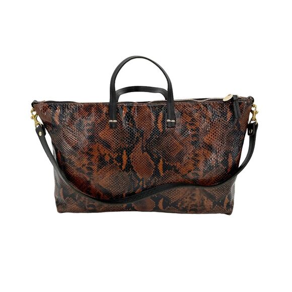 Clare V Handbags - CLARE V. Attache Tote Bag in Cocoa Python